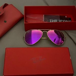 Brand new Raybans magenta pink aviators